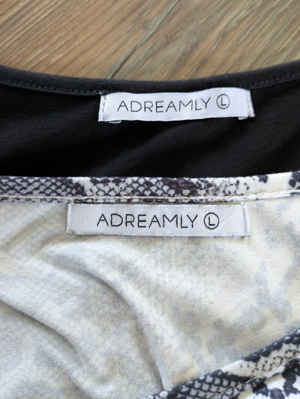 ADREAMLY Bundle of 2 Cold Shoulder Short Sleeve Tops Snake Print & Black Large - Picture 7 of 10